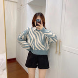 Preppy Aesthetic Sweater Autumn and Winter Women's Loose round Neck Knitwear Sweater