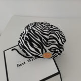 Beanies Banma Pattern Hat Female Spring and Summer Leather Tag Melon Skin Beret Male