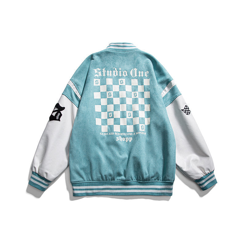 Baby Blue Varsity Jacket Men's Casual Jacket Casual Jacket