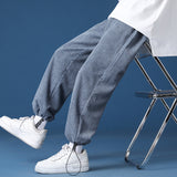 Mens Corduroy Pants Ankle Banded Pants Sweatpants Men's Spring and Autumn Loose Casual Harem Pants