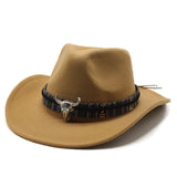 Cowboy Hats Jazz Top Hat Men and Women Autumn and Winter Felt Cap Broad-Brimmed Hat