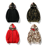 Bape Military Hoodie Camouflage Print Hooded Zipper Sweatshirt