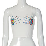 Maddy Euphoria Outfits Women's Summer round Neck Pullover Sleeveless Printed