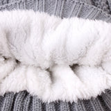 Women Winter Hats Winter Knitted Hat Fur Ball Solid Color Thickened Sleeve Cap