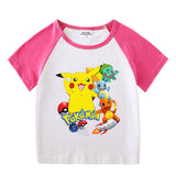 Children Pokemon Pikachu T Shirt Short Sleeve T-shirt Cotton Leisure Sports