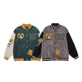 Corduroy Varsity Jacket Cartoon Love Corduroy Baseball Uniform Coat Men and Women Autumn Jacket Top