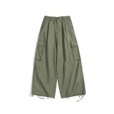 Man Fall Outfits Cargo Pants Straight Cargo Pants Men's Retro Loose Wide Leg Leisure Drawstring Ankle-Tied Trousers