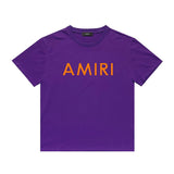 Amiri T Shirt Letter Print Casual Hip Hop round Neck Short Sleeve T-shirt