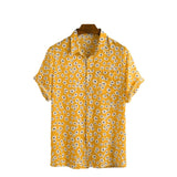 Men Hawaii Shirts Short Sleeve Printed Shirt Summer