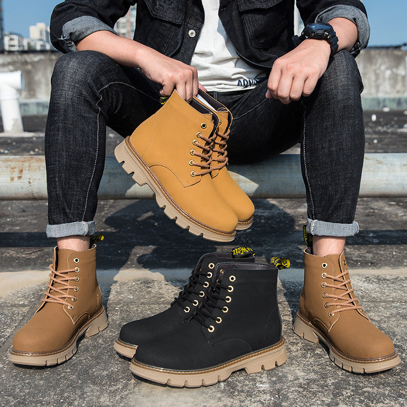 Men's Boots Men's Casual Autumn and Winter Thick Bottom and Warm Keeping Cotton Shoes
