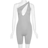 Summer High Waist Tight Sleeveless Casual Sports One-Piece Shorts