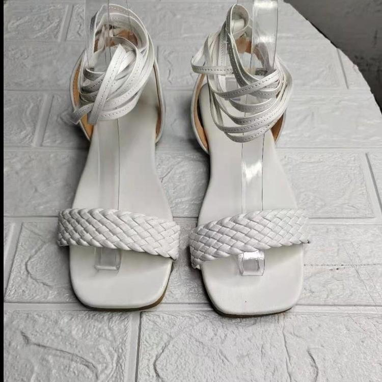 Women Open Toe Sandals Flats Plus Size Cross Flat Casual Round Toe Summer Women's Shoes