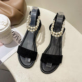 Women Open Toe Sandals Flats Summer Open Toe Bag Heel Roman Sandals