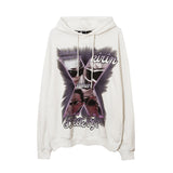 Mens Fall Outfits Portrait Printing Street Dark High Street Style Loose Hooded Sweater Couple Sports Hoodie