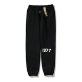 Kanye West Sunday Service Pant 1977 Flocked Printed Duplex Trousers Leisure Tappered Fleece Lined