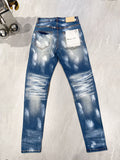 Purple Brand Jeans Colored Blue Paint Jeans