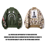 Bape Military Jacket Shark Camouflage Zipper Jacket Coat