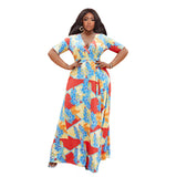 Nina Parker plus Size Dresses Sexy 5-Point Split Sleeve Dress