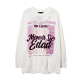 Mens Fall Outfits Hiphop Sweater Men's and Women's round Neck Oversize Sweater Vintage Bottoming Shirt