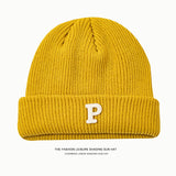 Toboggan Hat Women's Autumn and Winter Knitted Hat Woolen Cap Men