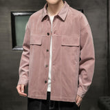 Corduroy Varsity Jacket Men's Labor Jacket Spring Autumn Baggy Coat Spring Corduroy Shirt Top