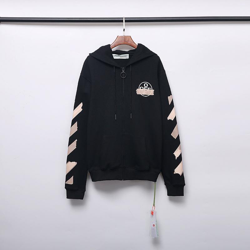 Printed Cotton Sweater Zipper Coat Owt hoodie