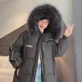 Women Winter Coats Puffer Jacket Down Coat Hooded Down Jacket Female Winter Luminous White Duck Down Mid-Length