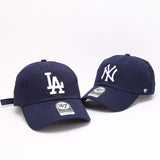 Dodgers and Yankees Baseball Cap 47brand Baseball Cap Women's Navy Blue Embroidered Peaked Cap