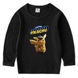 Children Pokemon Pikachu Hoodie Children's Cotton T-shirt for Spring and Autumn