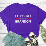Let'S Go Brandon T Shirt Letter Print Short-Sleeve T-Shirt