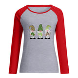 Saint Patrick's Day Closing Clover Leopard Print Long Sleeve T-shirt