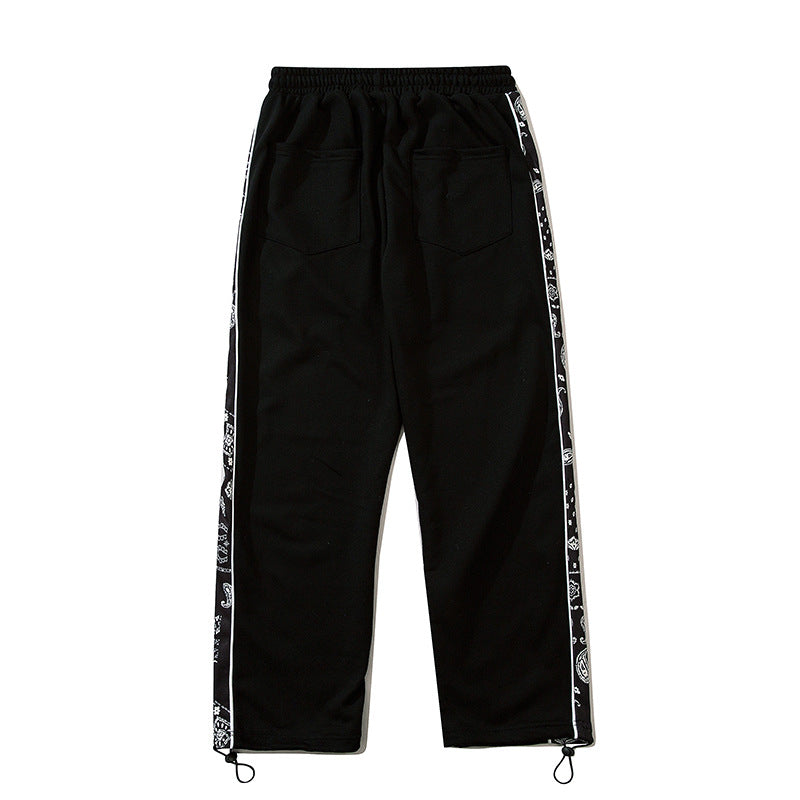 Man Fall Outfits Cargo Pants Casual Pants Men's Loose Drawstring Sports Pants Straight Ankle Tied Overalls