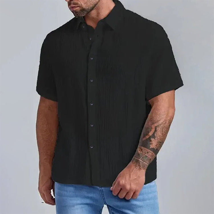 Men Hawaii Shirts Short Sleeve Shirt Fashion Simple Shirt