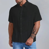 Men Hawaii Shirts Short Sleeve Shirt Fashion Simple Shirt