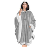 Hoodies Blankets Fall/Winter Women's Cloak Leopard Print Soft Cape Shawl