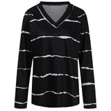 Women Fall Outfits Autumn and Winter Striped Long-Sleeved T-shirt