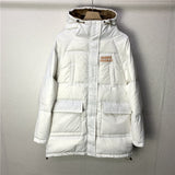 Women Winter Coats Puffer Jacket Down Coat Hooded Down Jacket Women's Mid-Length Thickened White Duck Down