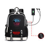 Stranger Things Hellfire Club Backpack Large Capacity Backpack Computer Bag USB Charging