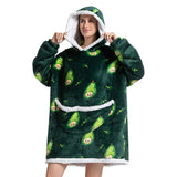 Hoodies Blankets Lengthen and Thicken Homewear Pajamas Flannel