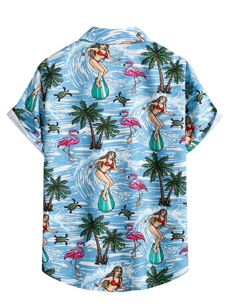 Men Hawaii Shirts Short Sleeve Shirt Casual Men's Shirt Men's Clothing