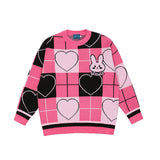 Mens Fall Outfits Lovely Plaid Sweater Casual Loose Men's and Women's Autumn and Winter Long-Sleeved Sweater