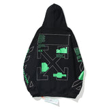 Pure Cotton Fluorescent Green Printed hoodie