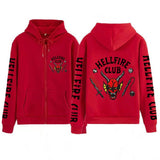 Stranger Things Hellfire Club Coat Printed Hooded Loose Zip Sweatshirt