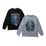 Mens Fall Outfits Printed Men's and Women's Long Sleeves T-shirt Loose Casual Top Sweater