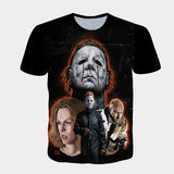 Michael Myers T Shirt Summer Printed Casual round Neck Short Sleeve T-shirt