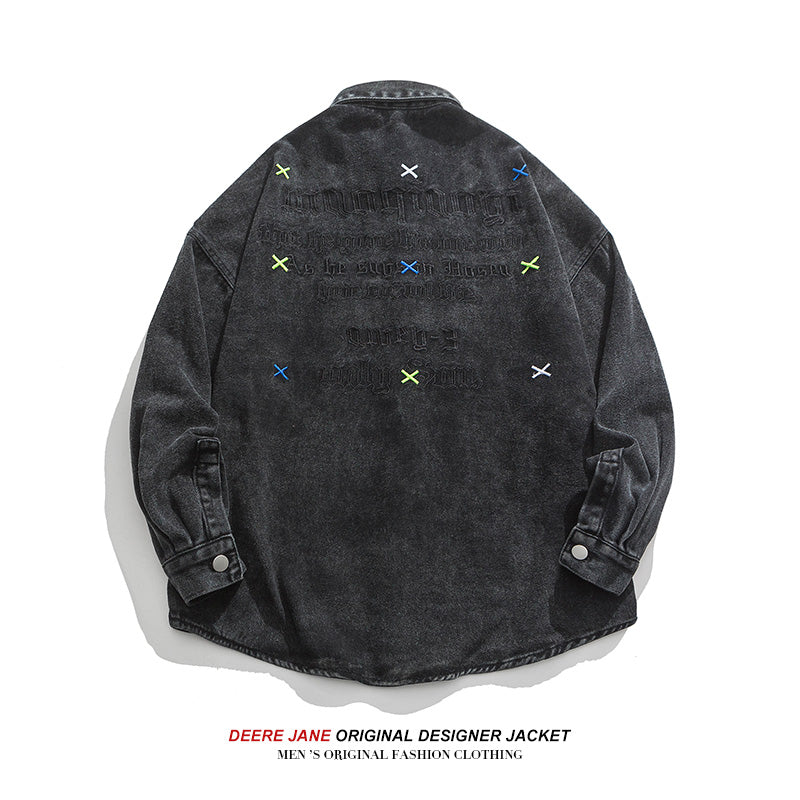Men Jacket Spring Denim Jacket Coat Male Loose Shirt
