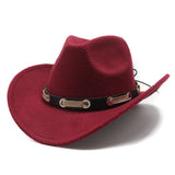 Cowboy Hats Autumn and Winter Top Hat Women's Retro Rolled Brim Fedora Hat Men's Casual