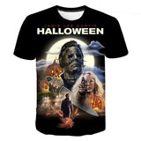 Michael Myers T Shirt Short Sleeve round Neck Pullover Men's Short-Sleeved T-shirt