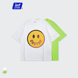 Smiley Face T Shirt Color-Changing Smiley Print Casual Loose Short Sleeves T-shirt