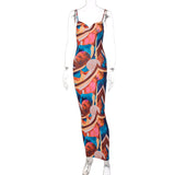 Nina Parker Graffiti Dress Backless Suspender Dress